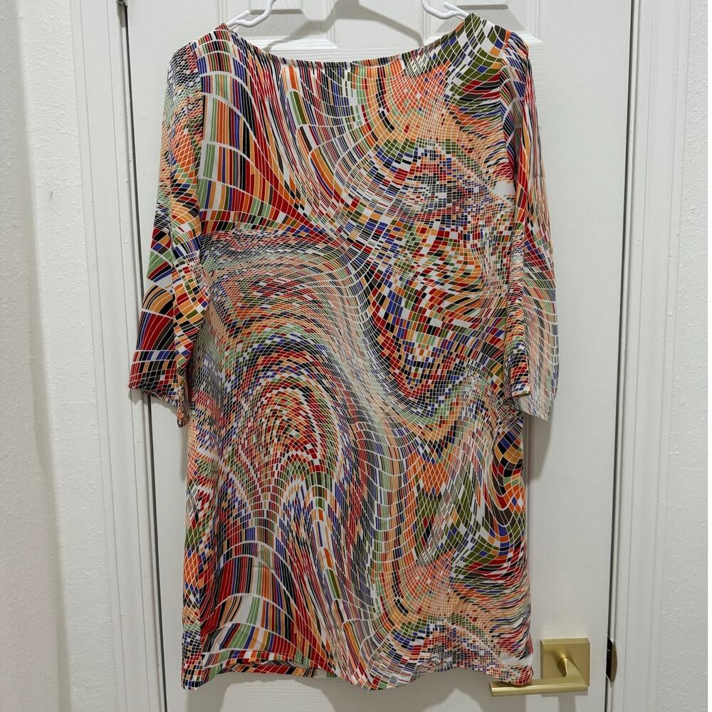 NWT Fresh Tart Keyhole Retro Multicolor Tunic Dress Women's Small / Medium - Picture 4 of 10